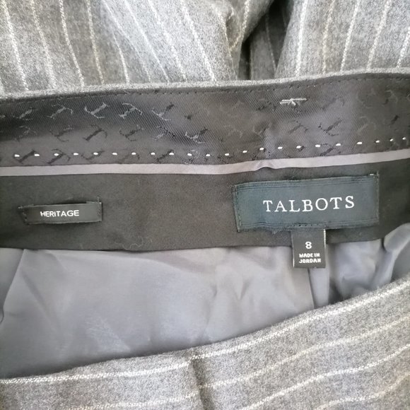 Talbots Women's Heritage Gray Striped Pants Size 8 - Picture 5 of 6
